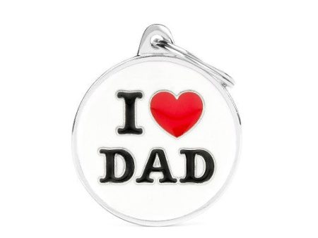 MyFamily Charms Big  I Love Dad  ID Tag Online Sale