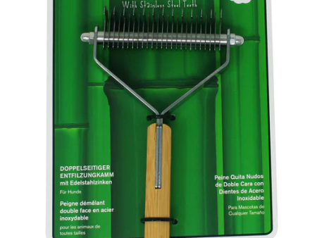 Bamboo Groom Double Sided Dematting Comb with Stainless Steel Teeth Discount