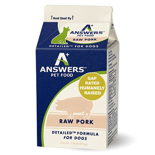 Answers Pet Food Detailed Pork Formula for Dogs - Carton Supply