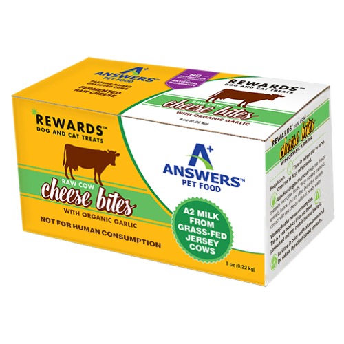 Answers RewardsTM Raw Cow Cheese Bites – Organic Garlic For Sale